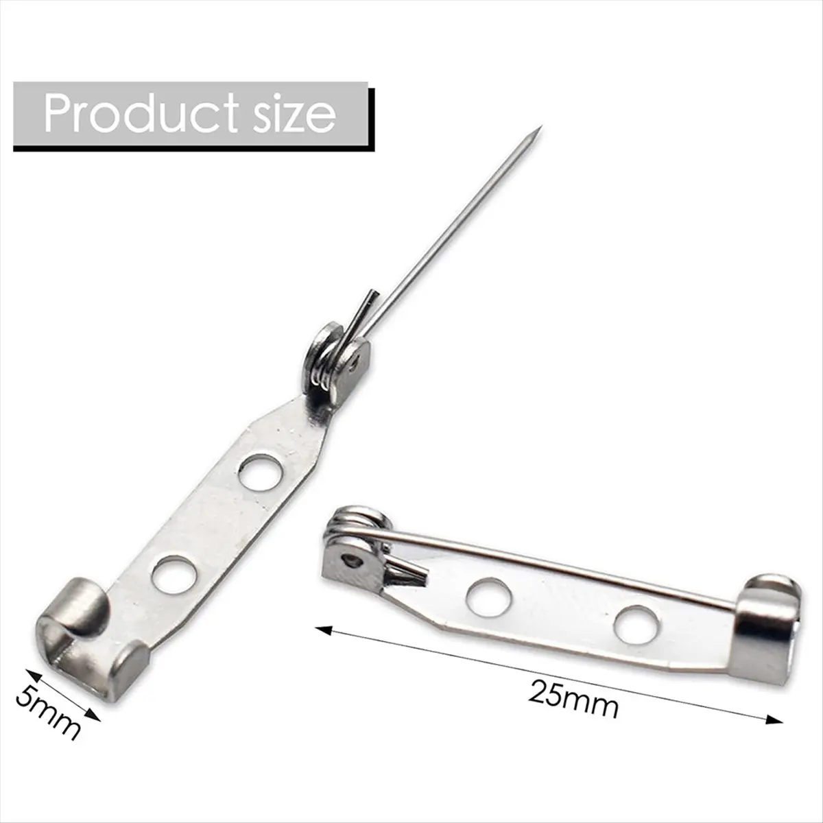 Top Sale 100 Pcs Brooch Pins,Secure Brooch Pin,Secure Back Clasp with Back Bar Fastener,Silver Bar Pins,Silver Badge Pin Backs