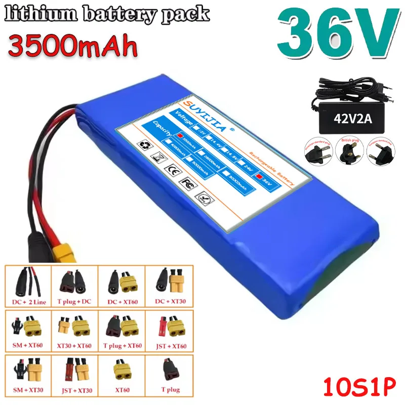 

Batterie Lithium-ion 10S1P 36V 3500mAh 18650, 1000W, haute puissance et haute capacité, adaptée à la batterie de moto 36V