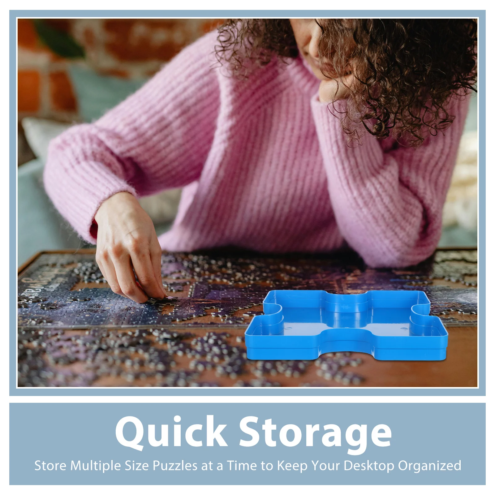 5 Buah Baki Penyimpanan Puzzle Organizer, Baki Penyortir yang Dapat Ditumpuk untuk Potongan Puzzle, Manik-manik, dan Perlengkapan Kerajinan DIY, Baki untuk Mengatur