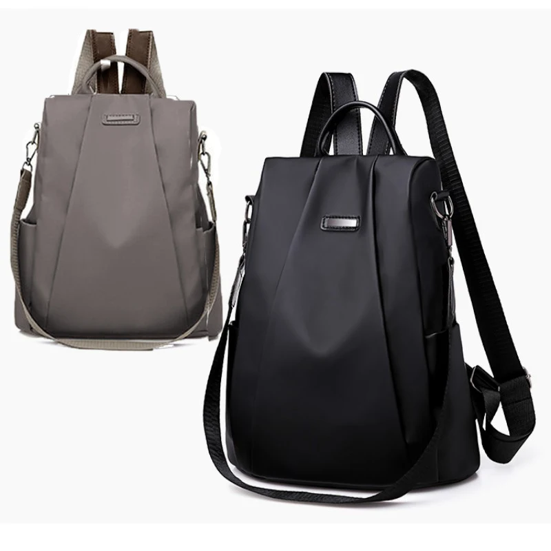 

Многофункциональный нейлоновый рюкзак для женщин, повседневная однотонная школьная сумка для девочек, модный дорожный ранец на ремне