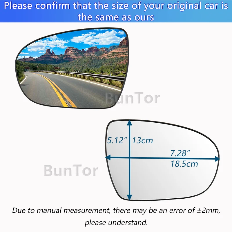 For KIA OPTIMA/K5 2011 2012 2013 2014 2015 Left or Right Side Rearview Mirror Glass/OE:87611-2T000 87621-2T000/Wing Mirror Lens