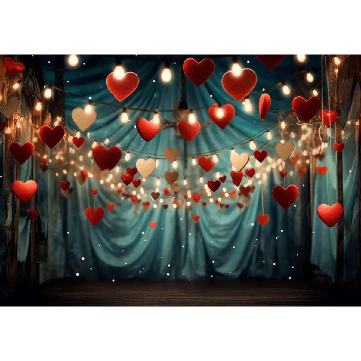 

Allenjoy Valentine's Day Heart Lights Backdrop