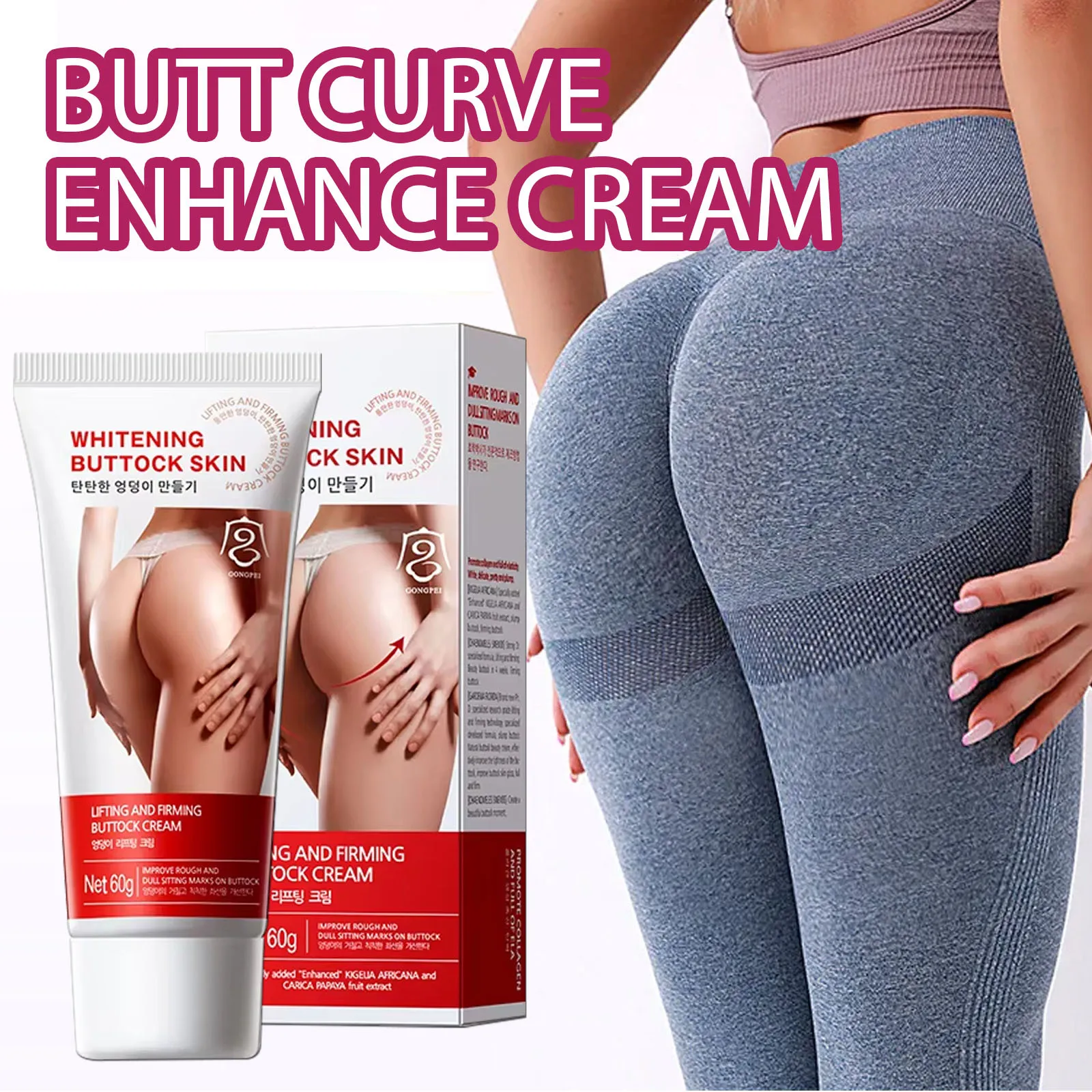 Crema de levantamiento de glúteos, masaje de crecimiento regordete de pecho y cadera, previene la flacidez de los senos, crema para agrandar los glúteos más grande