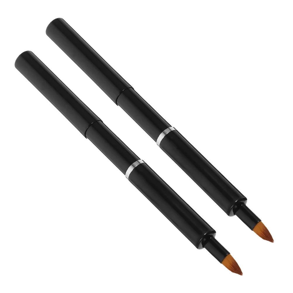 2 stücke Lippen Pinsel Make-Up Werkzeuge Lip Gloss Applikator Tragbare Einziehbare Lippenstift Pinsel Concealer Zauberstab Dual-Ended Set