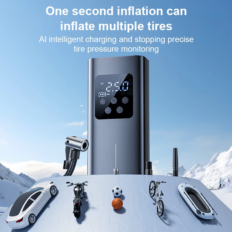 Car Air Pump Wireless Digital Display Intelligent Tire Air Pump Tire Pressure Detection Air Pump Portable Cross-border