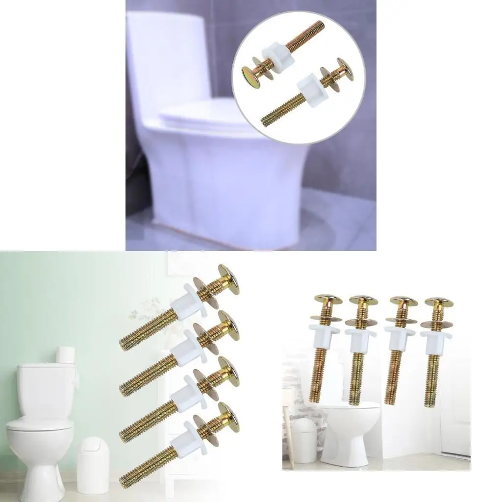 

R9UF 4Pieces Multipurpose Toilet Seats Screw Set with Easy to Installion Designs for Home Renovations Projects Supplies