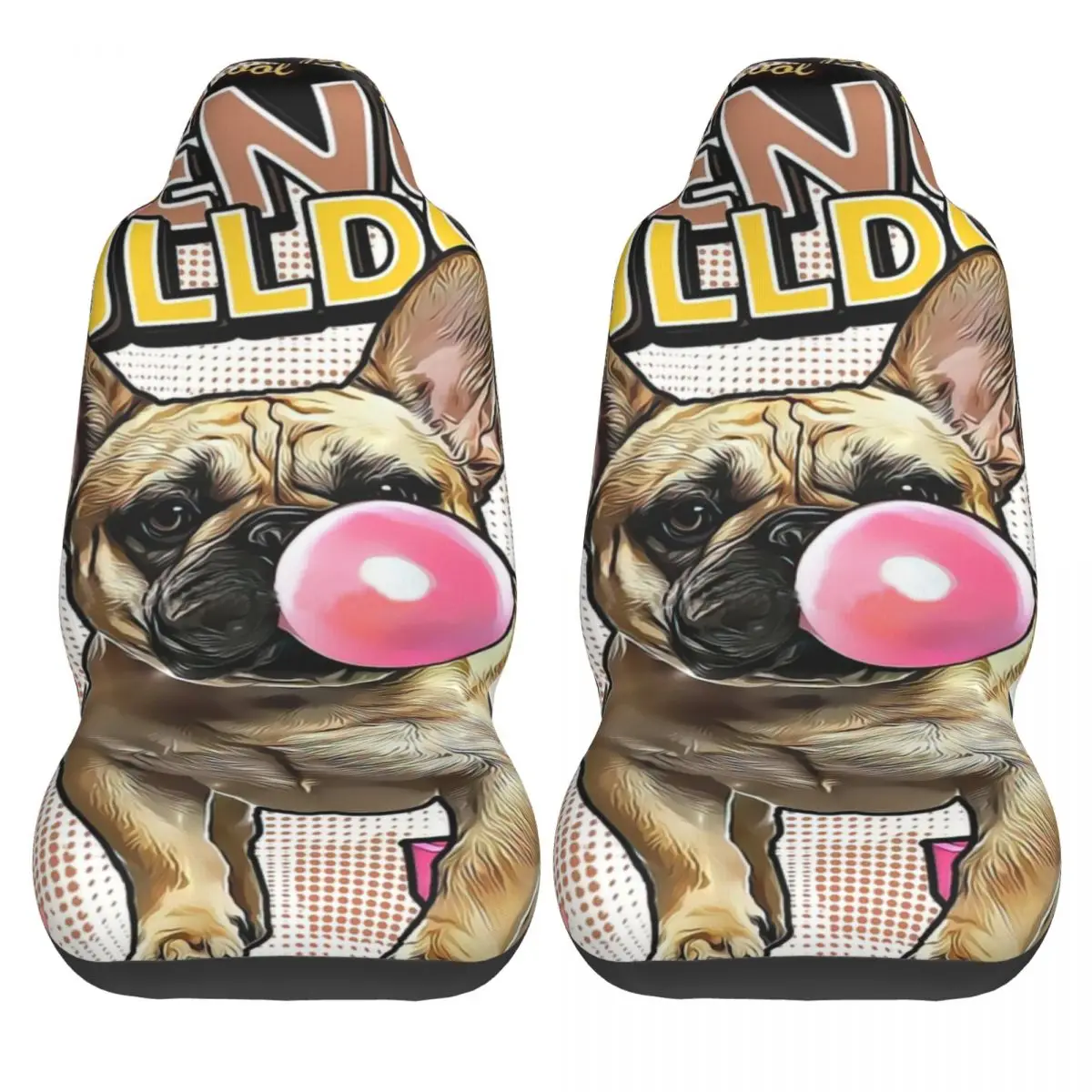 Cool French Bulldog Car Seat Cover Custom Printing Universal Front Protector Accessories Cushion Set