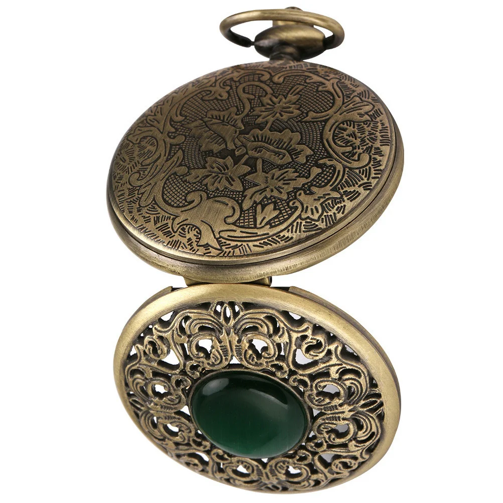 Reloj colgante en relieve con diseño hueco de bolsillo Vintage para hombre, cadena decorativa, movimiento de concha, reloj de bolsillo Retro, 1 ud.