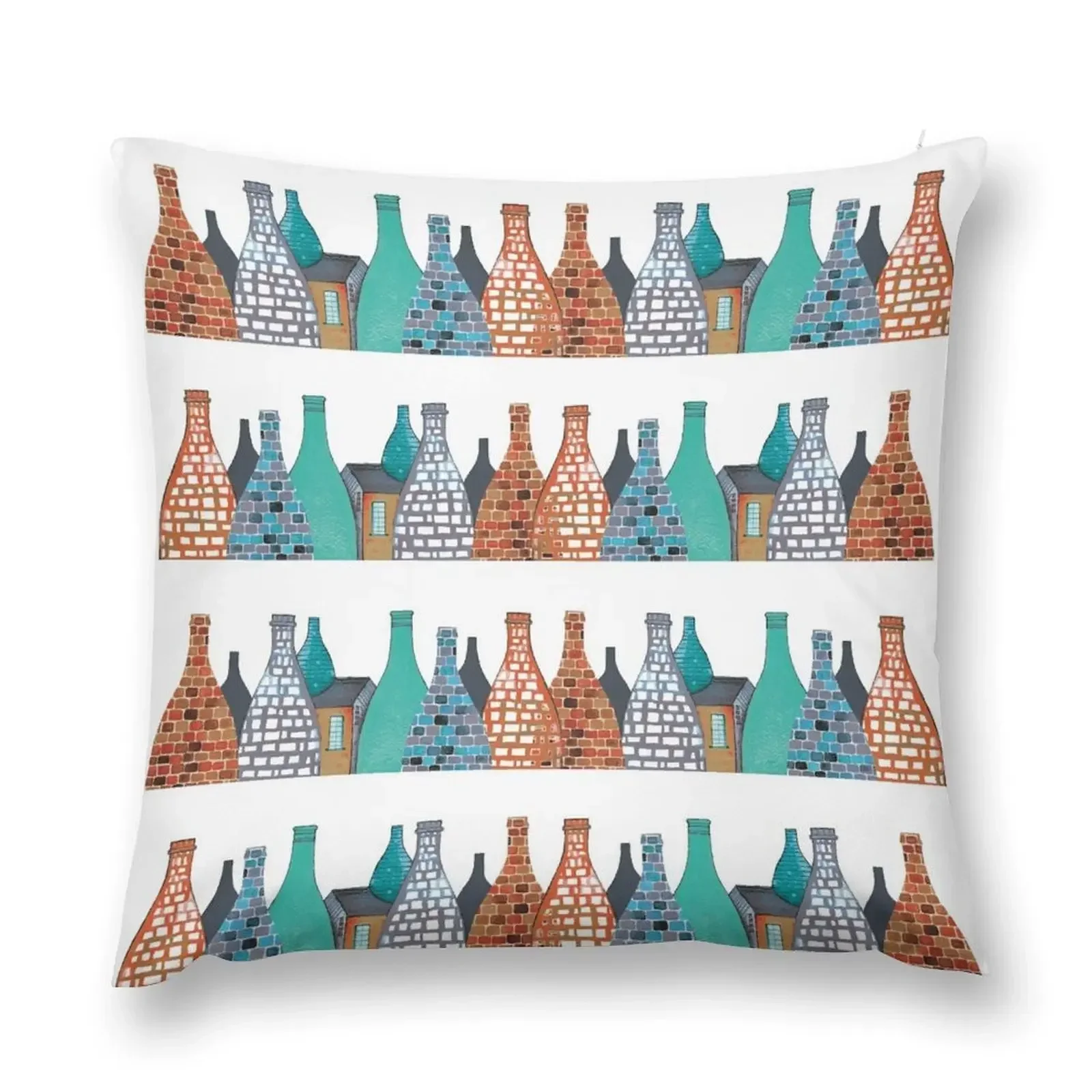 

STOKE ON TRENT: COLOURED POT BANKS Throw Pillow Pillow Cases Decorative Sofa Cover pillow