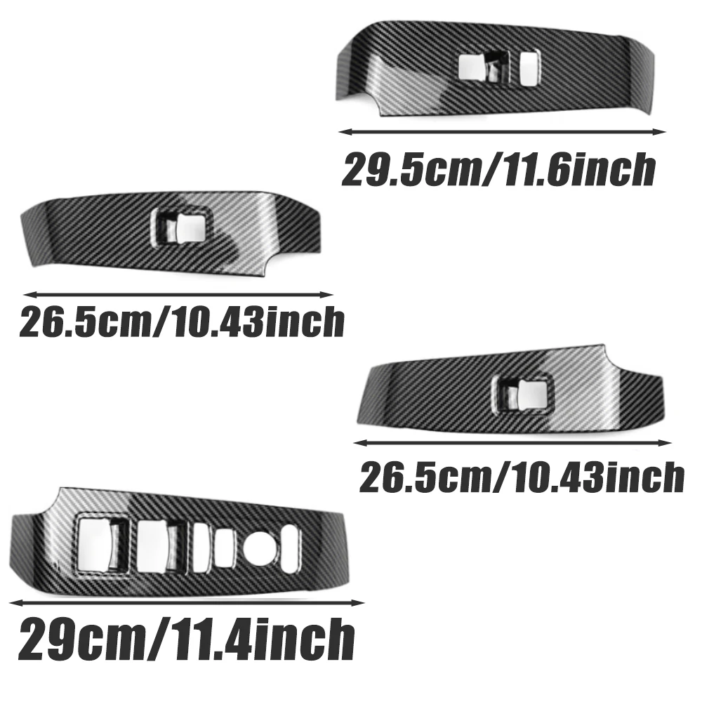 4pcs New ABS Carbon Fiber style Window Switch Panel Frame Cover For Honda Civic 11th 2022-2023 LHD/ RHD decoration Accessories