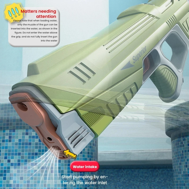 Summer Outdoor Carnival Fully Automatic Water Absorbing Electric Continuous Firing Water Gun Outdoor Swimming Pool Water Playing