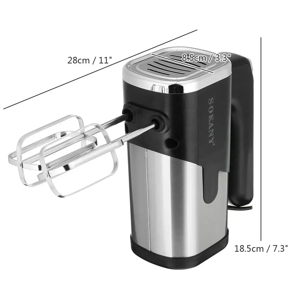 Mini Food Mixer Electric Cuisine Kitchen Blender With Dough Hooks Chrome Egg Beater Sweets Bakery Hand Mixer Machine 800W