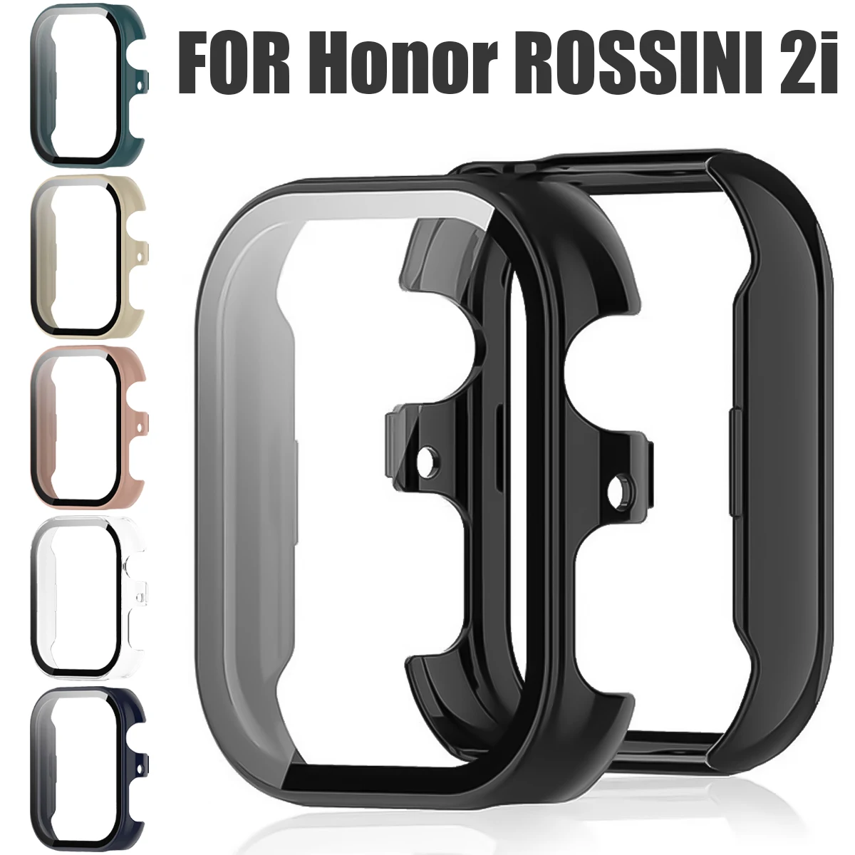 Vidro temperado + capa para honor rossini 2i, protetor completo de tela para pc, acessórios para smartwatch honor rossini2i 2025