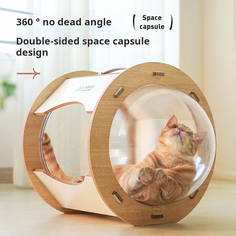 Cat House Space Module Capsule 360 ° Observable Dog Nest Handbag Pet Supplies