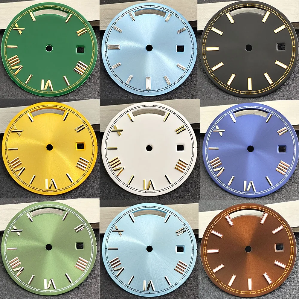 31mm Diameter Complete Silvery/Blue/Gold/White/Black Calendar Dial 8285 Watch Movement Accessories