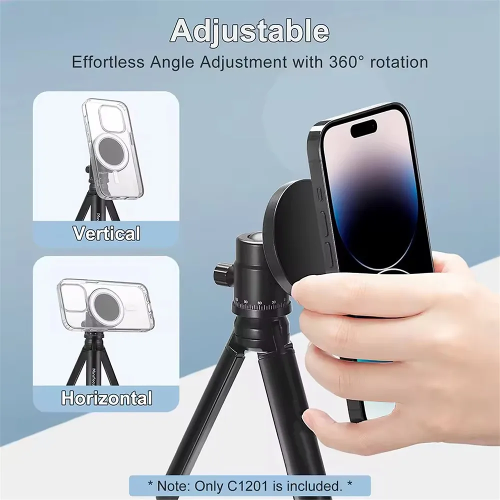 Soporte Magnético para Teléfono COOL DIER con Adaptador de Montaje para Trípode con Orificios Arri de 1/4'' y 3/8'' para iPhone, Samsung, Huawei, Xiaomi y Otros Smartphones