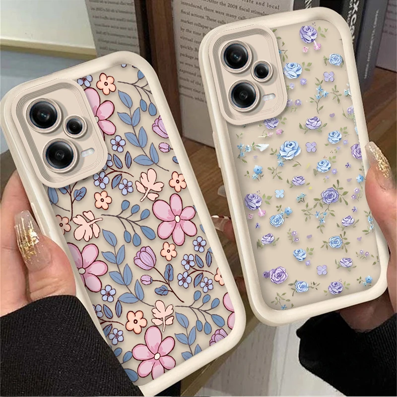 Rose Flower Grass Silicone Case for Xiaomi Redmi Note 13 12 11 Pro Plus 4G 5G 12S 11S 10S 10 9 9S Redmi 14C 13C 12C A3 12 Cover