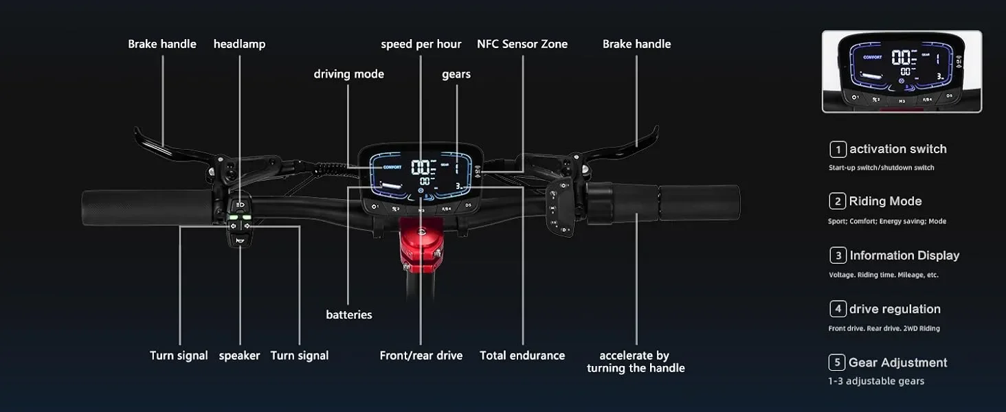 US EU Stock BOYUEDA Scooter S5 with NFC Big Screen APP 60V 6000W Electric Scooter