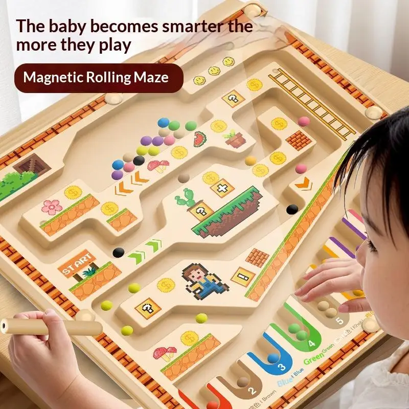 Boule de marche labyrinthe magnétique pour enfant, formation à la Concentration pour bébé, écriture, pensée logique, éducation précoce ancienne, jouet Puzzle, cadeau de noël