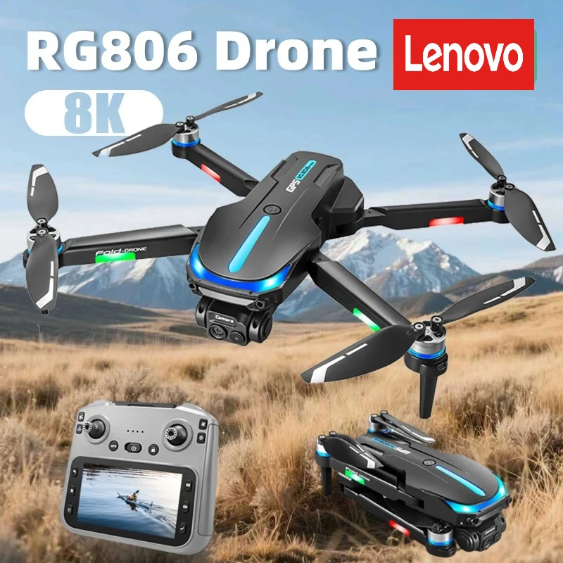 

Дрон Lenovo RG 806 MAX 8K профессиональный с камерой 4K HD, Wi-Fi FPV, бесщеточным двигателем, обходом препятствий, складной квадрокоптер, игрушка