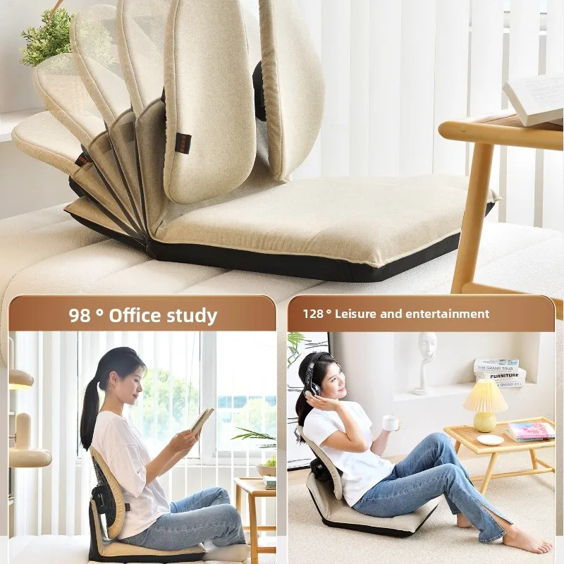 Japanese Tatami Chair with Backrest Footless Relaxing Floor Seat for Small Space Balcony Lazy Sofa
