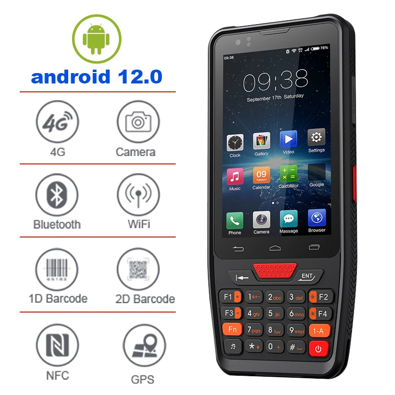 Android 12 OS Handheld Terminal 1D 2D Barcode Scanner Data Collector 4G WiFi GPS Bluetooth NFC IP67 Portable Rugged PDA 405