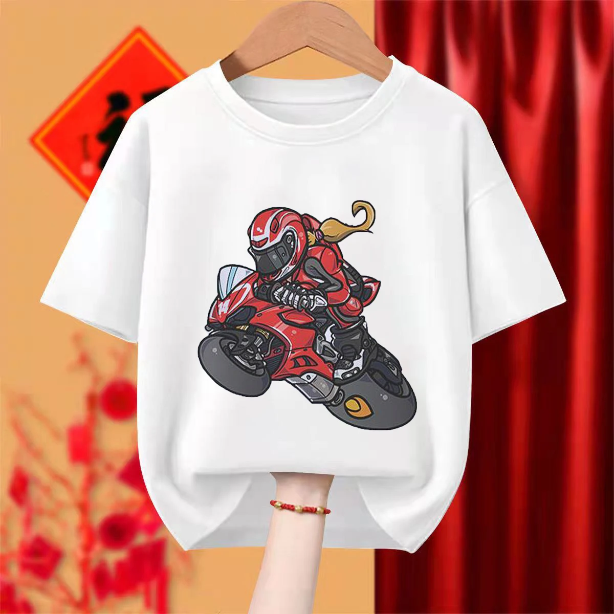 Motorcycle Boy Print Kids T-shirt Children\'s Clothes 2024 Summer Cartoon Cute Baby Girls Clothing Boys Short Sleeve T Shirt