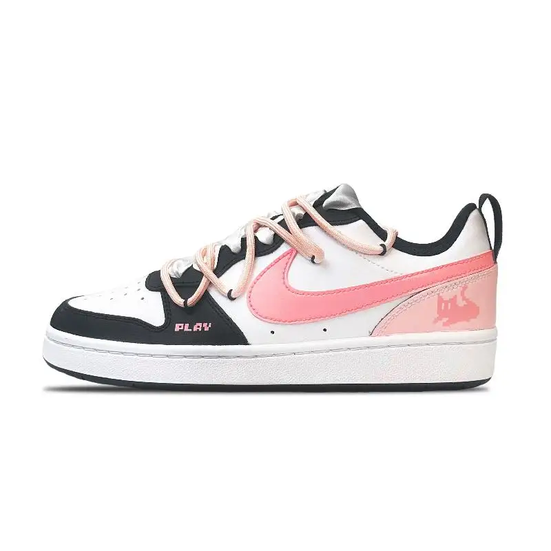 

【Customize】Nike Court Borough Skateboarding Shoes Women's Low-top Pink Sneakers shoes BQ5448-115