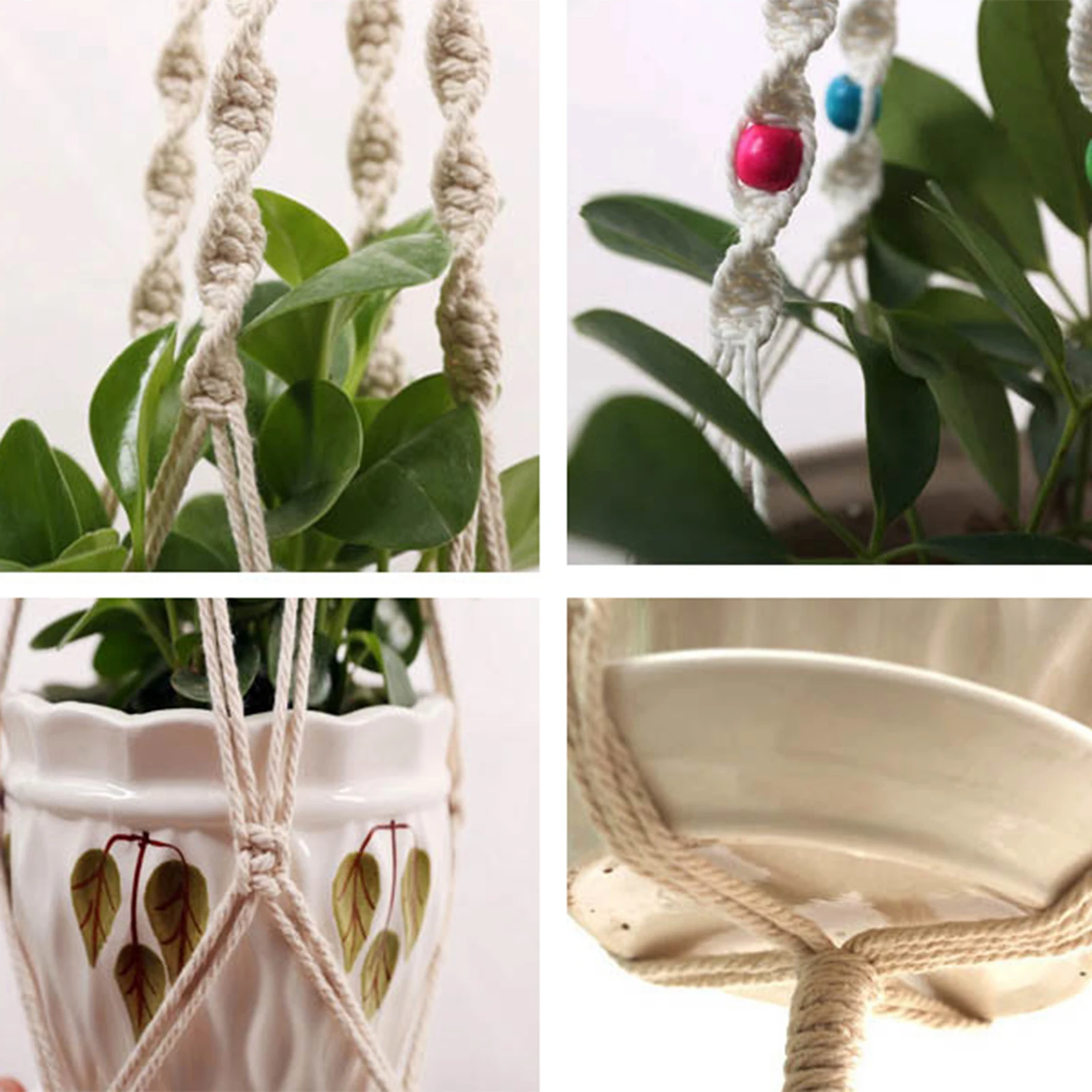 Handmade Macrame Plant Hanger Manual Cord Holder Inddor Decorative Countyard
