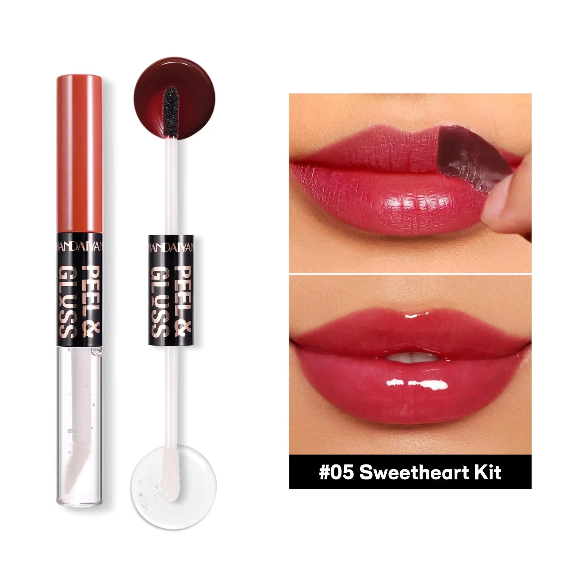 HANDAIYAN Matte Peel-Off Lip Stain Waterproof Transfer-Proof & Moisturizing 2-in-1 | Long-Lasting Lip Gloss & Lipstick