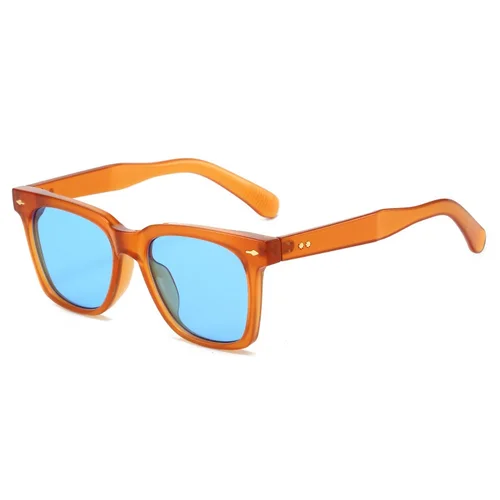 Nuevas gafas de sol cuadradas Vintage para mujer, gafas de sol naranjas a la moda para mujer, gafas de sol para hombre UV400, marca de lujo para hombre