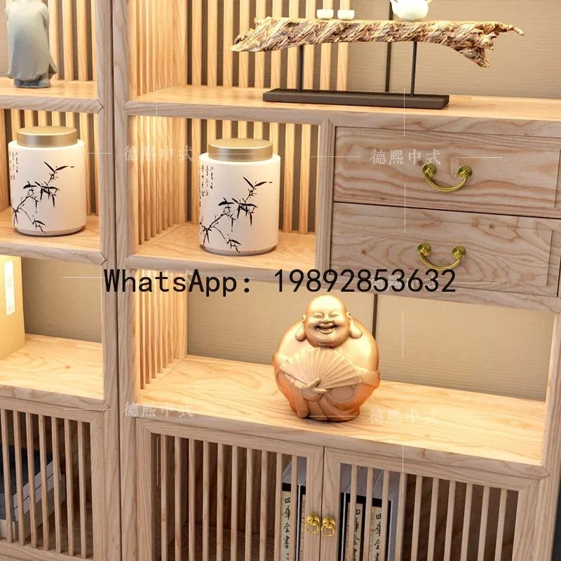 a22 solid wood bookshelf ash wood partition display cabinet storage rack