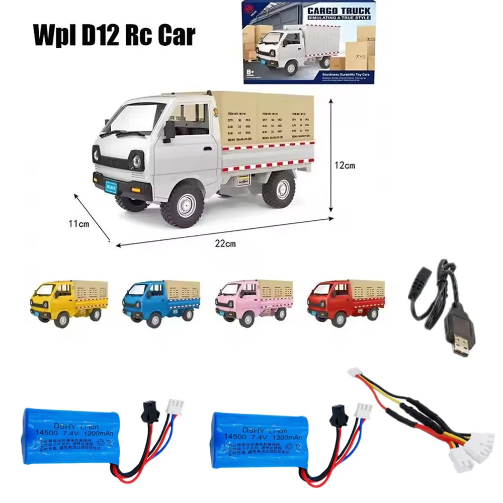 WPL D12 parti batteria/cavo di ricarica da 7,4 V 1200 mAh per: batteria per auto WPL D12 RC batteria WPL C24 spina SM-2P
