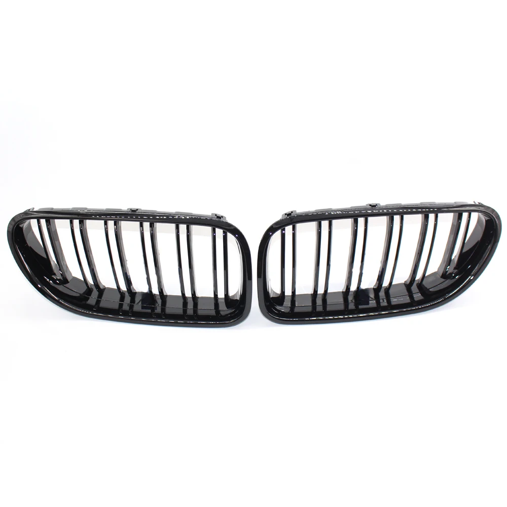 Glossy Black Car Front Bumper Grille For BMW 6 series F06 F12 F13 M6 640i 650i 2012-2017 Double Slat Front Kidney Racing Grille
