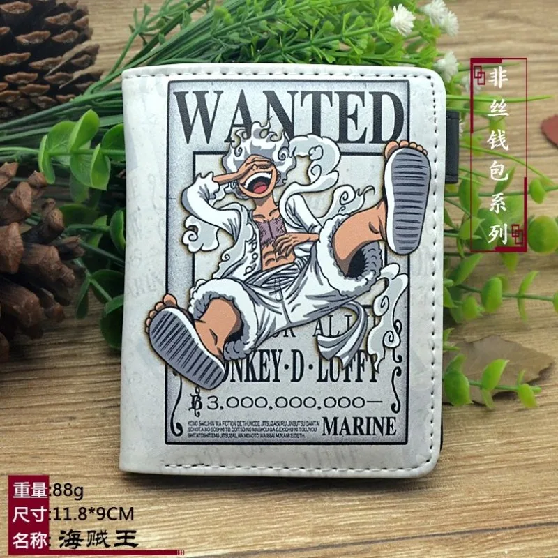 

New One Piece Anime Kawhi Nika Luffy Peripheral Men's Short Wallet Cute Cartoon Zoro Chopper Robin Coin Card Holder Wholesale