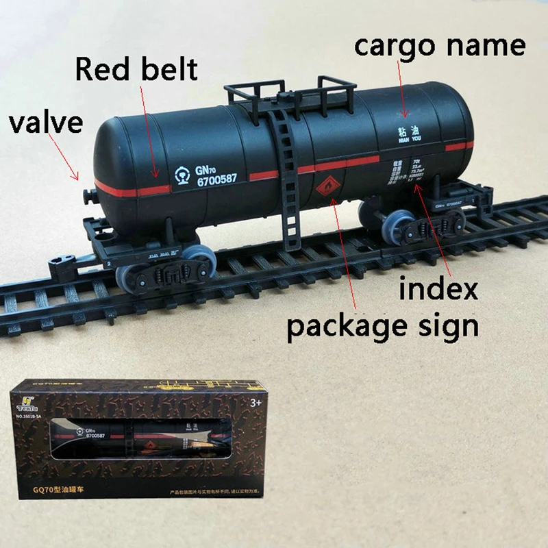 Simulation Electric Train Track Model Supporting China GN70 Black Oil Tank Train Carriage Model Gift Display Boy Toys