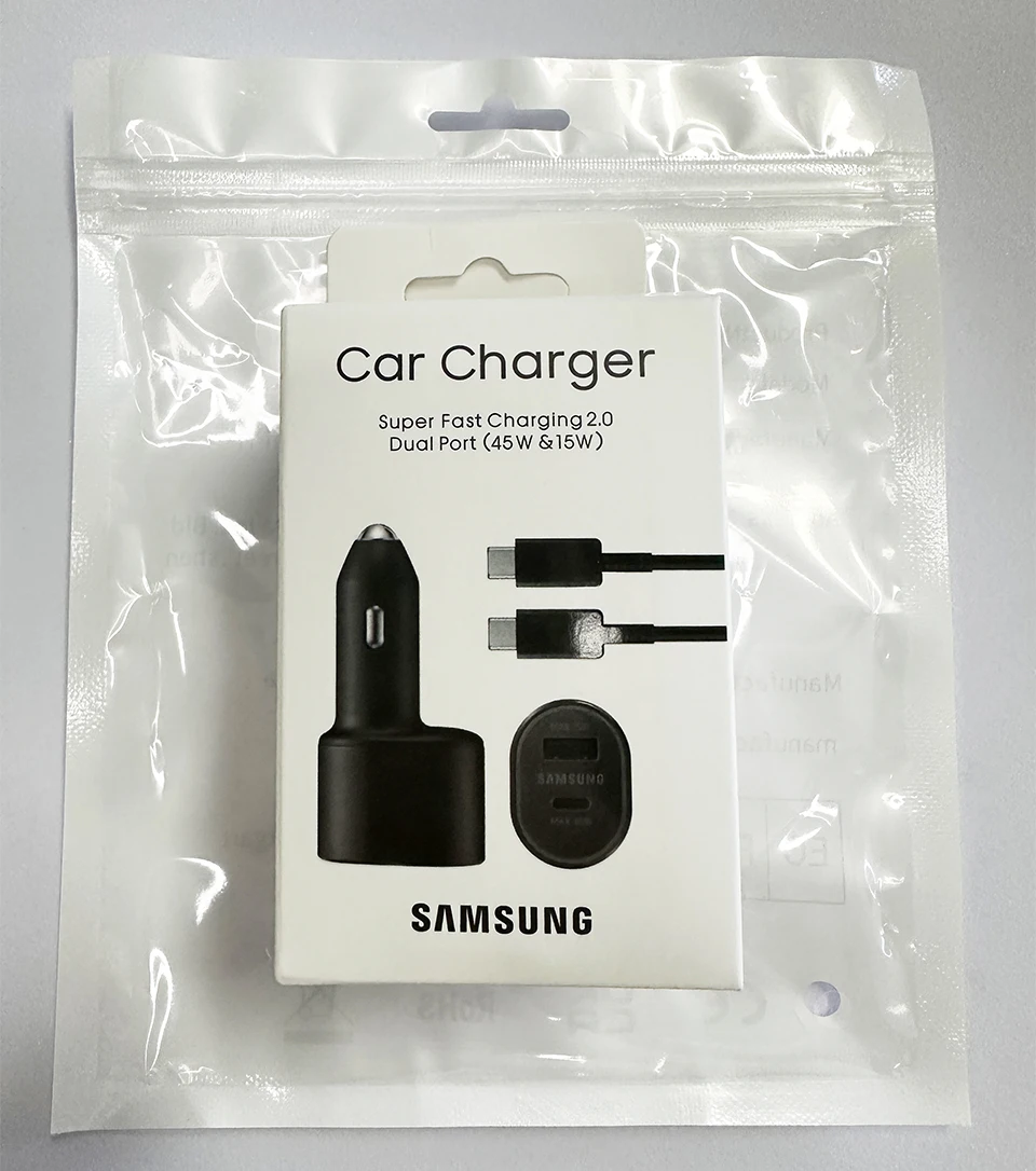 60w Samsung Usb Car Charger Super Fast Charging 45w 15w 2 Port Usb C PD Auto Chargeur Galaxy S24 Ultra S23 S22 Note 20 A53 M54