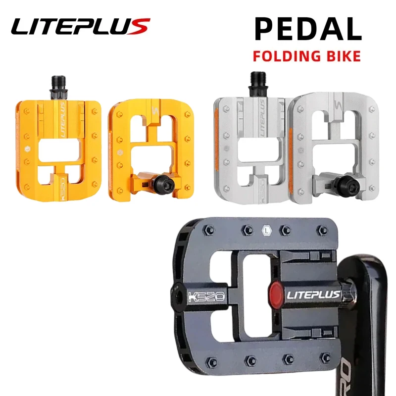 

Liteplus Quick-Fold Bike Pedals | Anti-Slip All-Aluminum Alloy Folding Pedals for BMX & Commuter Bicycles Bicycle Accessories