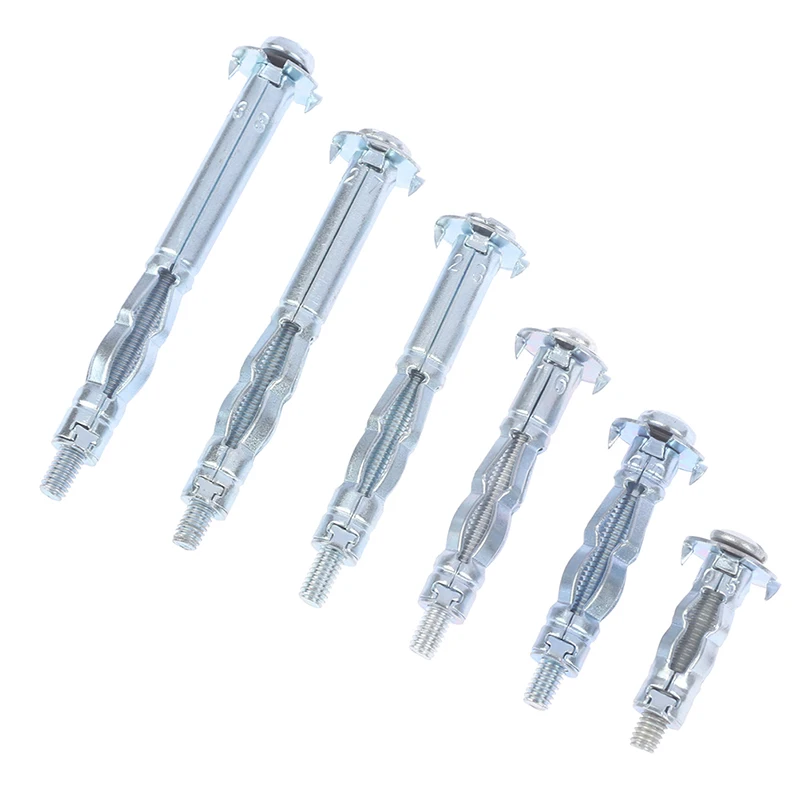 10PCS M4 Hollow Wall Metal Anchor Kit Plasterboard Drywall Cavity Plug Dowel for Ceiling Expansion Screws Gypsum Board Holes