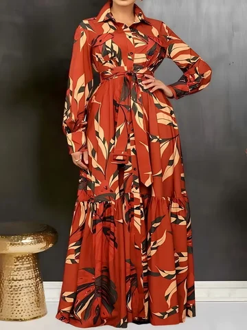 Vestido largo largo para mujer, vestido veraniego informal bohemio de verano con cinturón