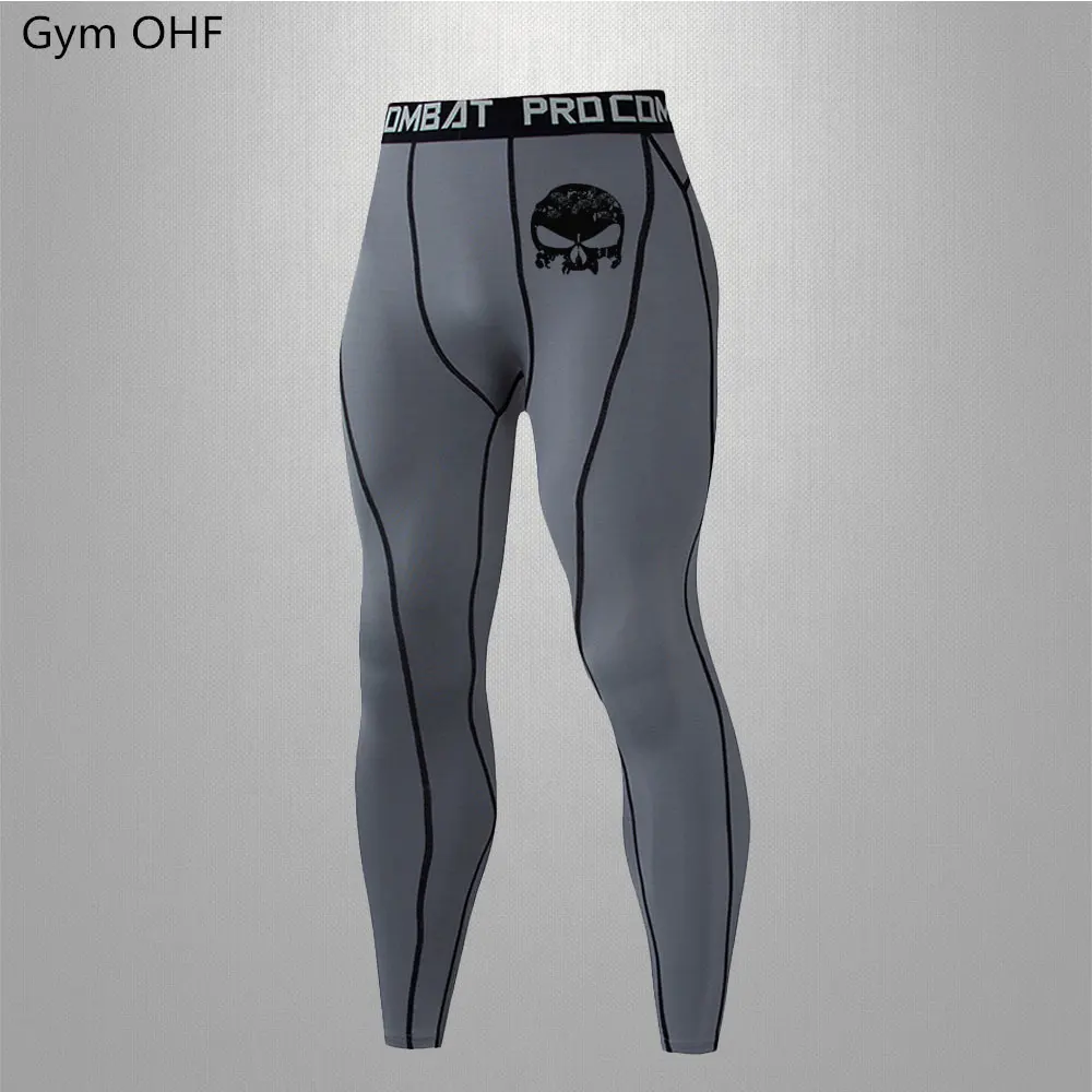 Skull Mens Compression Pants Running Gym Tights Basketball Leggings For Men Sports Workout Black Tights Training Exercise