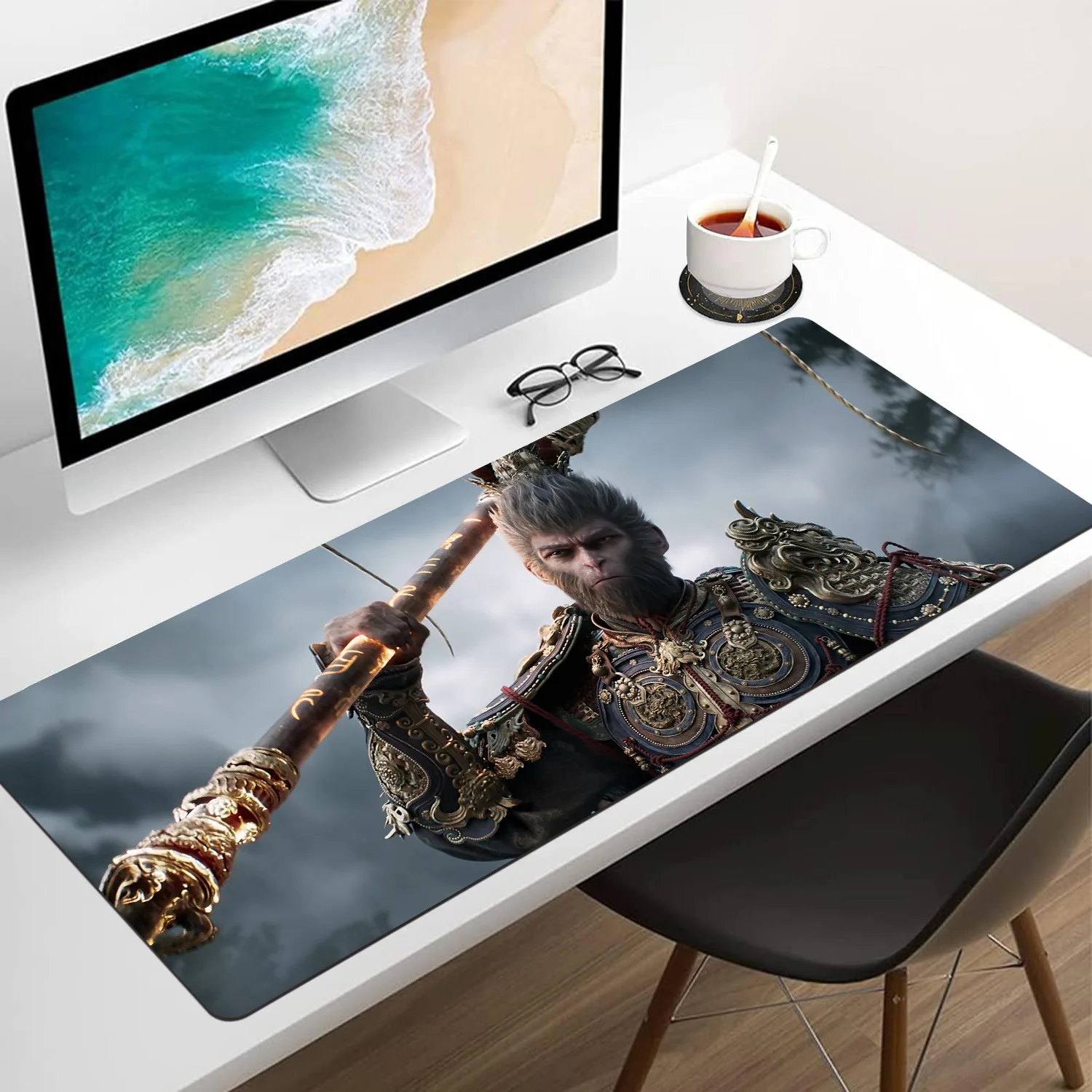 Black Myth Wukong Game Figures Keyboard Pad 900*400mm Monkey King Gaming Mousepad Game E-Sports Keyboard Pads Mouse Mats Gifts