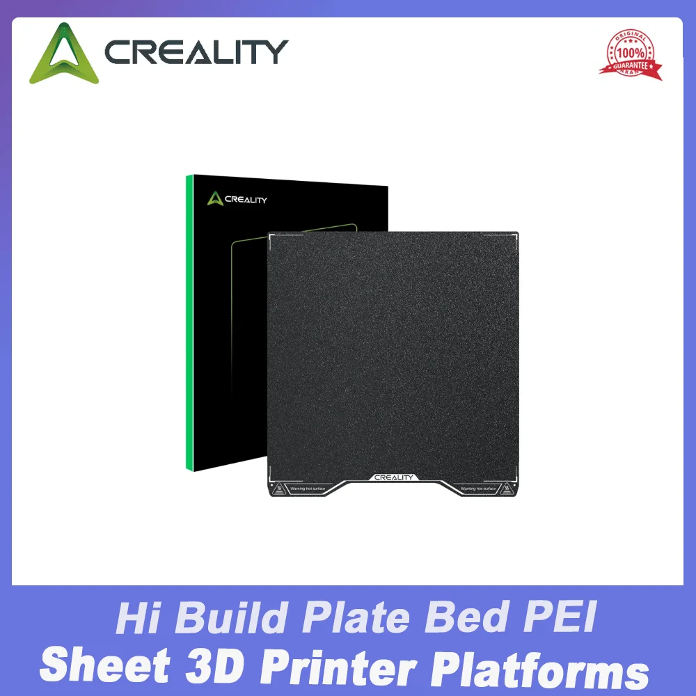 

Двусторонняя текстурированная PEI-пластина Creality Hi Build Plate черного цвета, 280×265 мм, гибкая пружинная стальная пластина PEI для 3D-принтеров