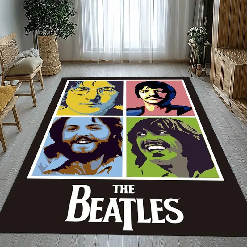 3D Fab Four The B-Beatles Abbey Road Rock Band Non-Slip Large Area Rug for Living Room,Bedroom Carpet Mat for Sofa,Home Decor