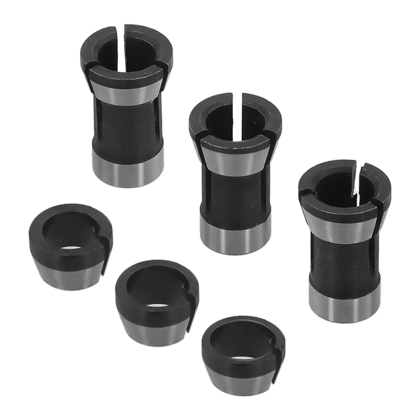 6pcs 8/6.35/6mm Trimmer Chuck Collet Chuck Carbon-Steel For Engraving Trimming Machine Electric Router Woodworking Accessories