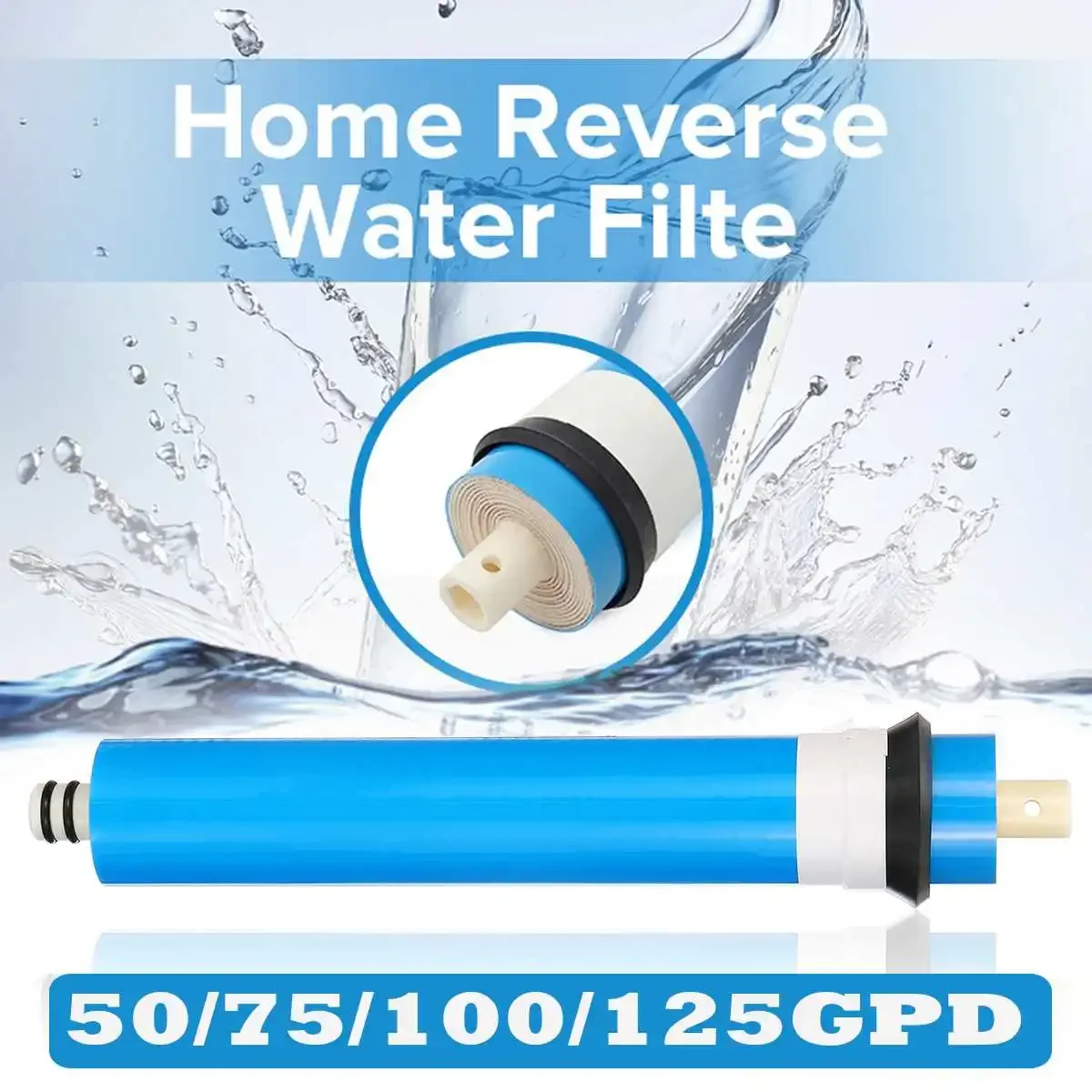 50/75/100/125/400GPD RO Membrane Reverse Osmosis Replacement Water System Filter Purification Water Filtration Reduce Bacteria