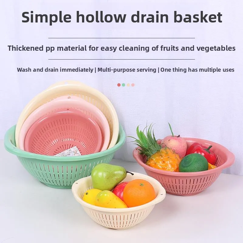 

Утолщенная пластиковая корзина для слива воды, кухонная корзина для фруктов и овощей, таз для мытья риса, многофункциональный таз для фруктов и овощей для домашнего использования