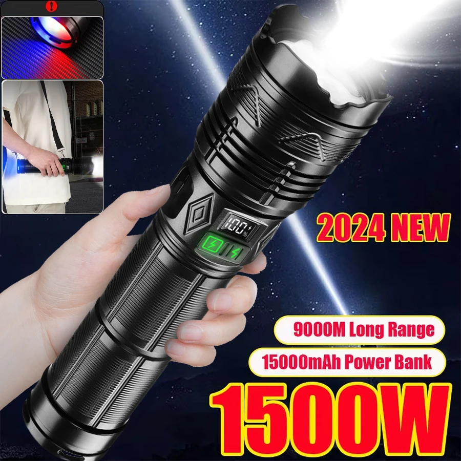 

Ultra Bright LED Flashlight High-power Rechargeable Tactical Telescopic Zoom Torch Flashlight Outdoor Camping Fishing Lantern