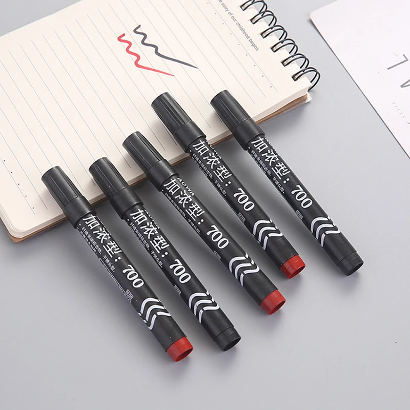 Classic Red/Black Oil Ink Write Smoothly Marker Pen Quick-Drying Permanent Logistics Office Marker Pens Kids Painting Stationery