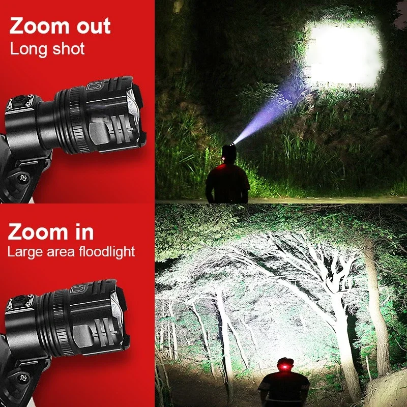 Ultra Bright Led Headlamp USB Rechargeable Head Flashlight Powerful High Power Headlight Camping Fishing Waterproof Head Lamp